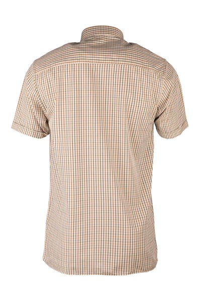Men's Cotton-Rich Short Sleeved Shirts - Poacher Beige