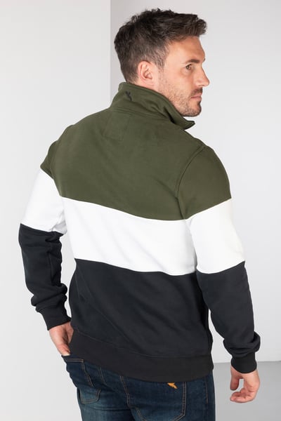 Men's Plain Sweatshirt - Byland - Olive/White/Black