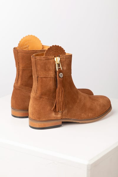 Kurze spanische Damenstiefel aus Wildleder - Helmsley - Bräunen