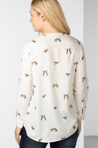 Ladies Printed Blouse - Wistow II - Hare White