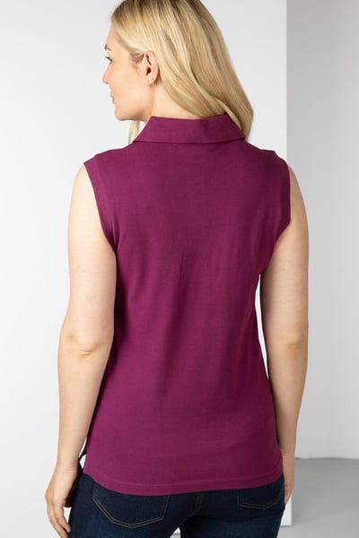 Ärmelloses Damen-Poloshirt Charlie - Beere