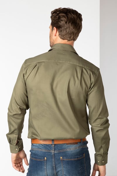 Men's Plain Country Shirt - Fimber - Khaki
