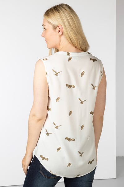 Sleeveless Blouse - Wistow - Owl Print