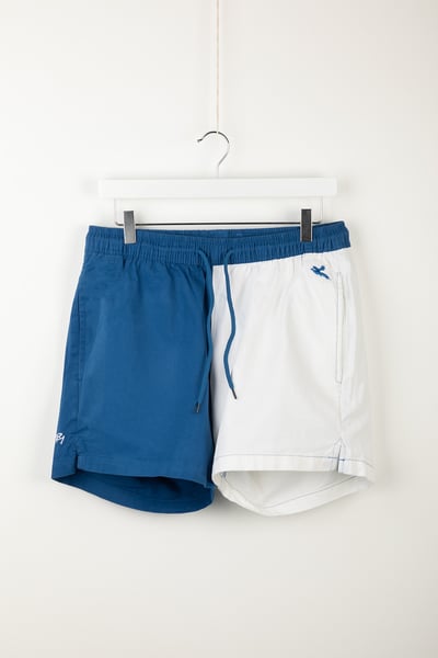 Short en coton à quatre pans pour homme - Fordon - Bleu/Blanc