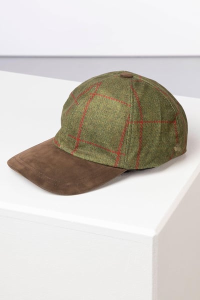 Men's Tweed Print Baseball Cap With Nubuck Peak - Danby - Scampston Tweed