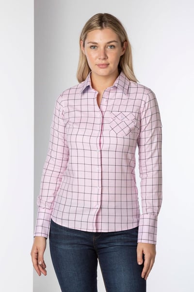 Ladies Hannah Country Shirt - Kate Tweed - Pink