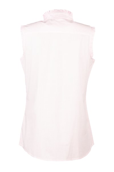 Ärmelloses Rüschen-Hemd für Damen – Ivy - Rosa Vichy-Karo