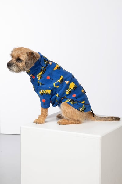 Patterned Fleece Dog Jumper - Yapham - Digger