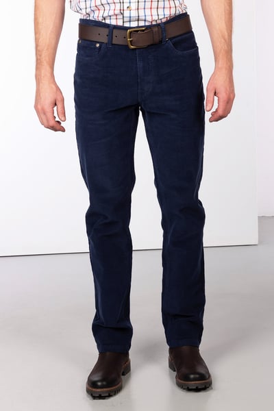 Men's Straight Leg Corduroy Trousers - Rupert - Navy