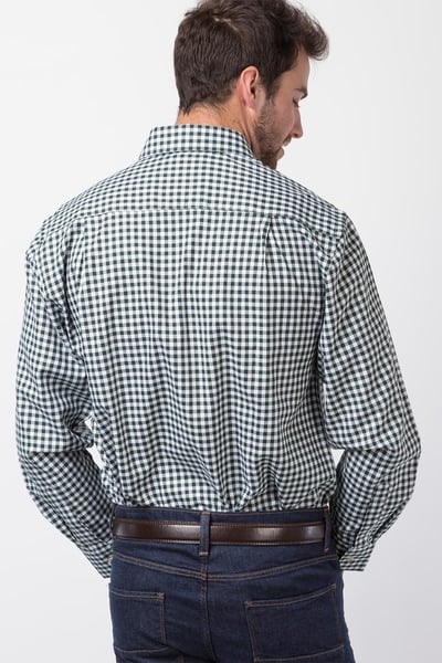 Men's Country Check Shirts - Kirkburn - Green Gingham