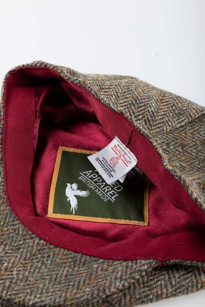 Men's Harris Tweed Flat Cap - Danby - Brown Check