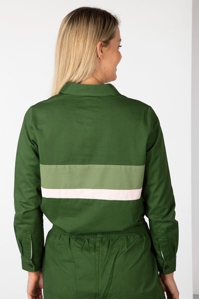 Ladies Stripe Deck Shirt - Bramham - Olive