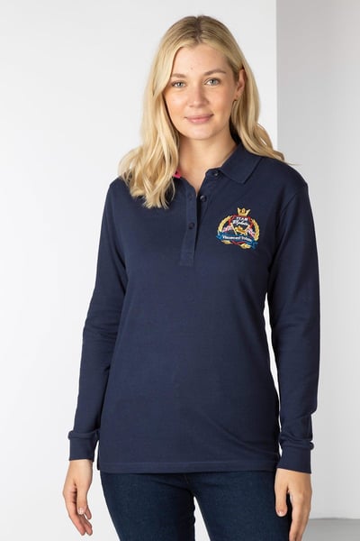 Ladies Charlie Long Sleeve Polo Shirt - Navy