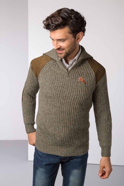 Men's Half Zip Shooting Jumper - Danby - Derby Tweed