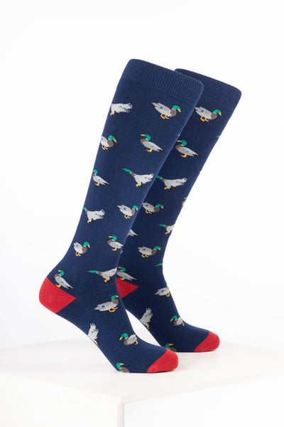Women’s Bird Welly Socks - Duck Denim