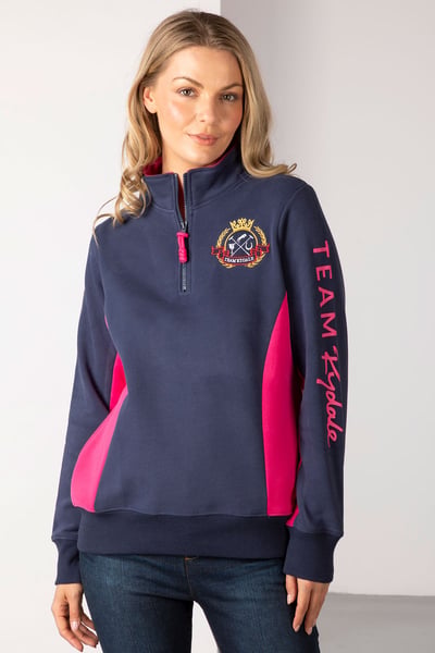 Ladies Muston Panel Sweatshirt - Navy/Bonbon