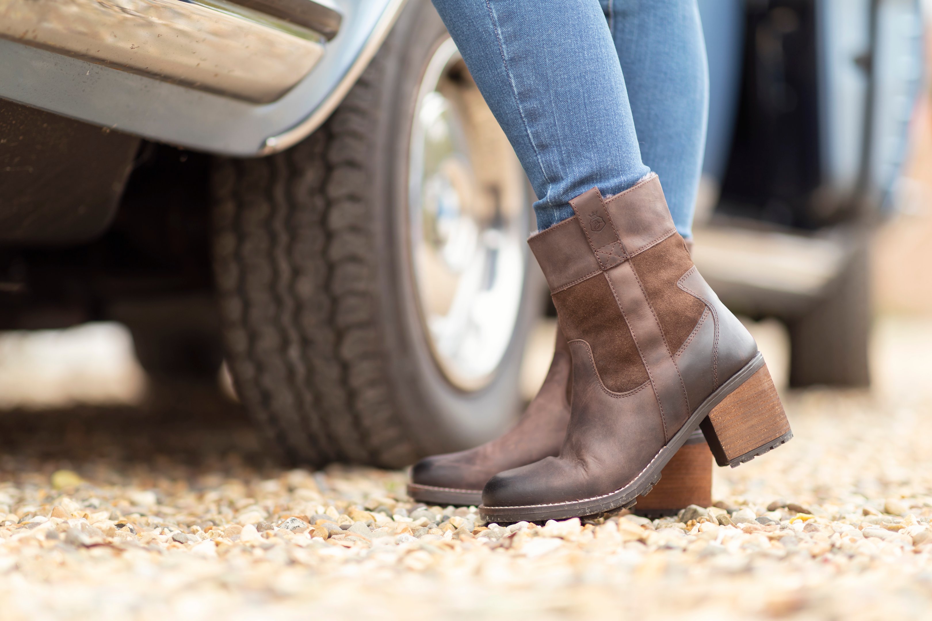 Bottes à talons épais