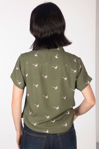 Ladies Floaty Short Sleeved Shirt - Wistow II - Walking Pheasant Khaki