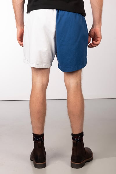 Men's Quartered Cotton Rugby Shorts - Fordon - Blue/White