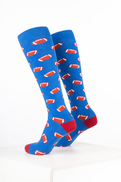 Men’s Sports Print Welly Socks - Rugby Blue