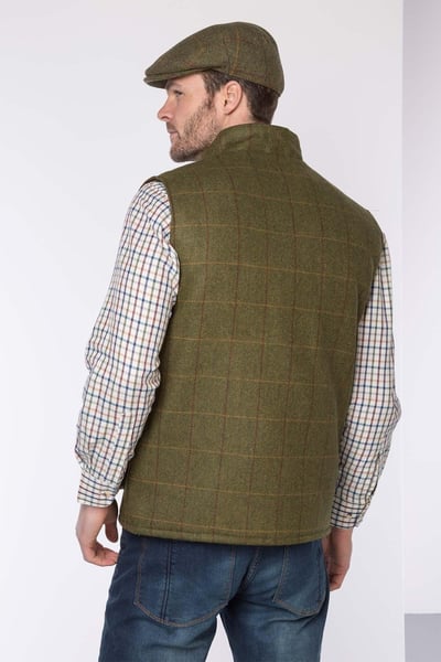 Men's Tweed Gilet - Derby Tweed - Heathland