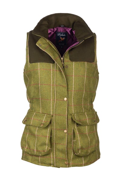 Ladies Tweed Waistcoat - Belton III - Green/Pink Tweed