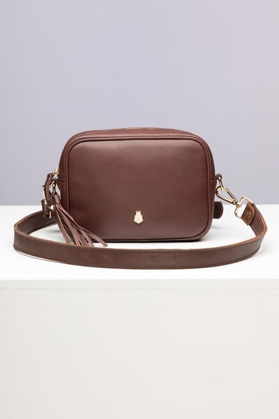 Ladies Leather Cross-Body Bag - Helmsley - Chestnut/Pheasant