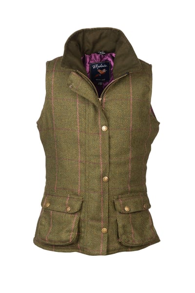 Girls Tweed Waistcoat Body Warmer - Wrelton - Dark Green Tweed