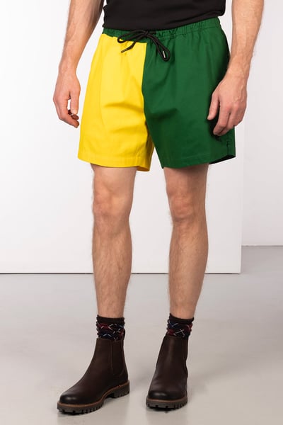 Herren-Rugbyshorts mit Viertelschnitt - Ganton - Grün/Gelb