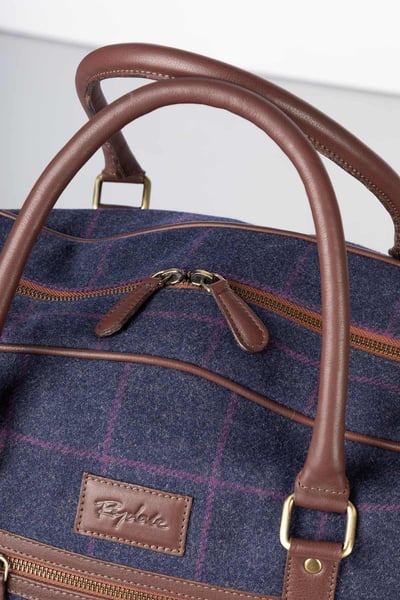 Tweed Overnight Bag - Helmsley - Navy Tweed