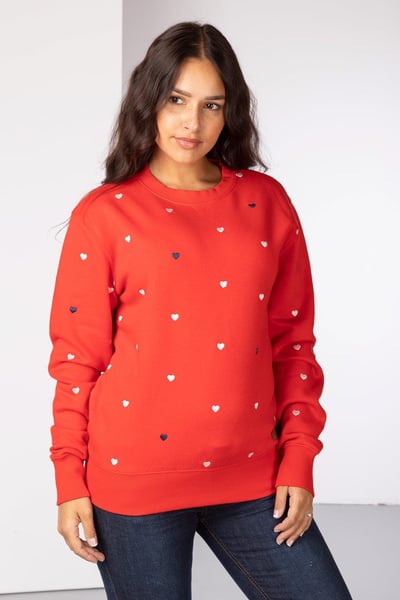 Ladies Embroidered Sweatshirt - Emily - Cherry
