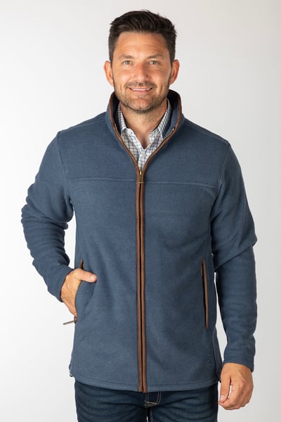 Men's Full Zip Fleece Jacket - Huggate - Mid Navy