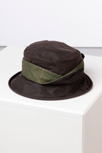 Ladies Twisted Band Wax Hat - Danby - Brown