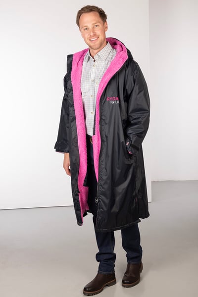 Men's British Changing Robe - Navy/Dark Pink