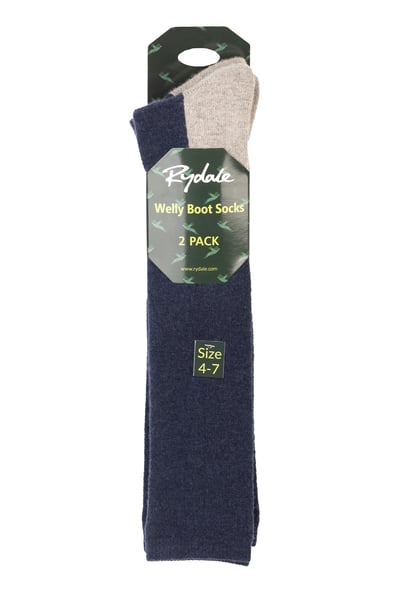 Ladies Welly Boot Socks (2 Pack) - Atwick - Navy