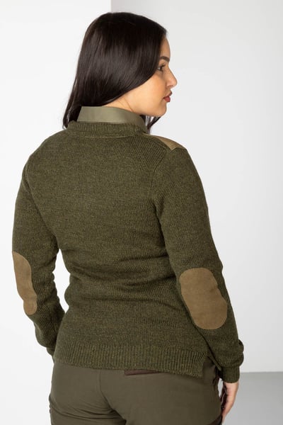 Ladies Pheasant Shooting Jumper - Wykeham - Olive Tweed