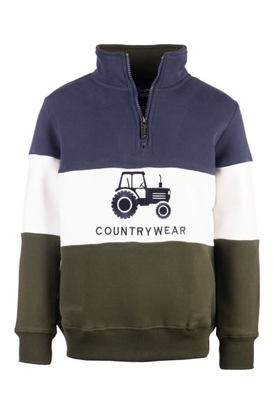 Boy's Sweatshirt - Byland II - Tractor Navy/White/Olive