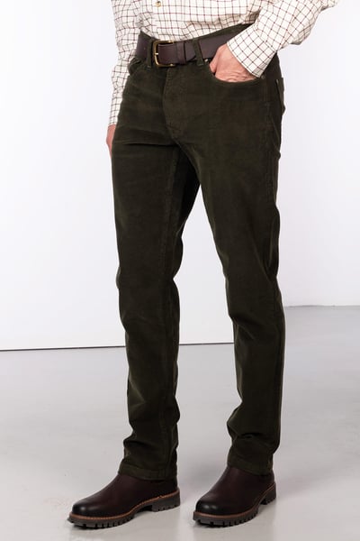Men's Straight Leg Corduroy Trousers - Rupert - Khaki
