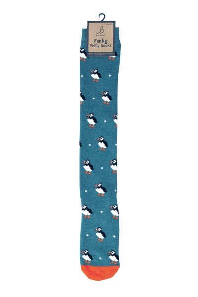 Funky Wellie Socks - Puffy Puffin