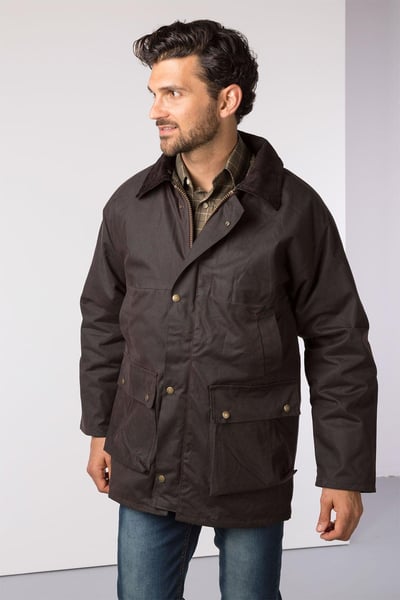 Men's Waxed Jacket - Thirsk - Brown