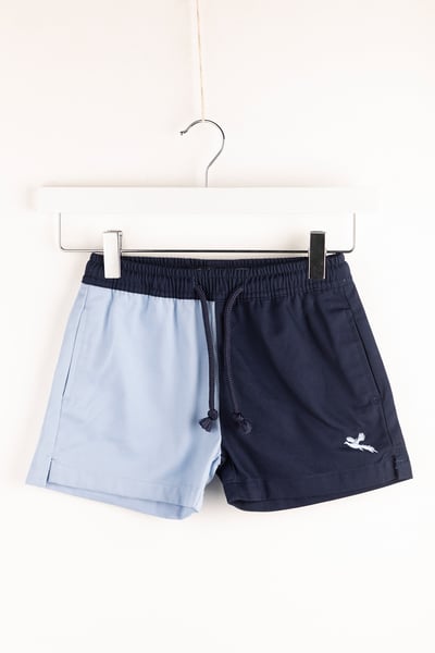 Girls Quartered Rugby Shorts - Kirby - Navy/Blue