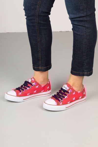 Ladies Canvas Trainers - Roxby II - Cherry