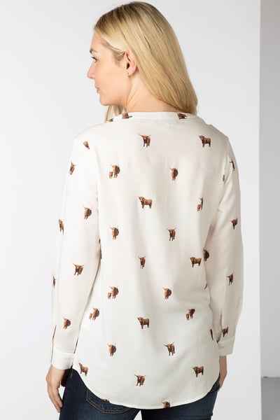 Bedruckte Damenbluse - Wistow II - Hochlandkuh