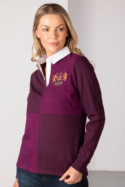 Damen-Rugby-Shirt – Cropton Quartered - Zwetschge/Beere