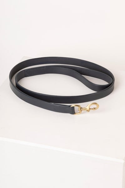 Thick Dog Lead - Leather - Navy