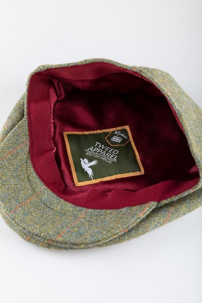 Men's Keepers Tweed Flat Cap - Danby - Light Green Check