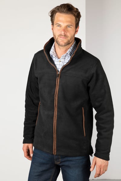Men's Full Zip Fleece Jacket - Huggate - Iron