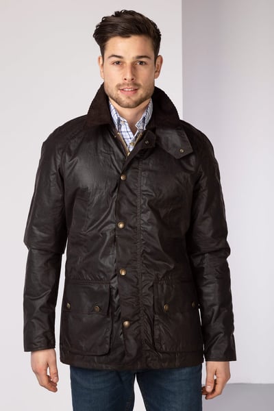 Men's Richmond Slim Fit Waxed Cotton Jacket - Brown