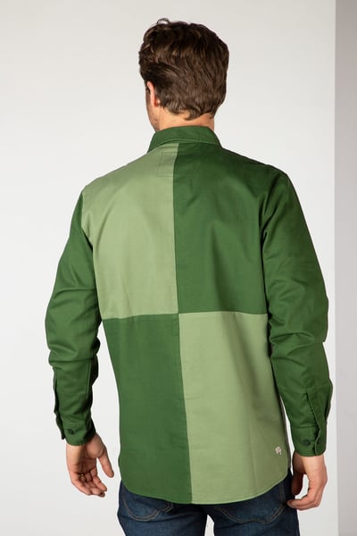 Men's Quartered Deck Shirt - Ganton - Olive/Green