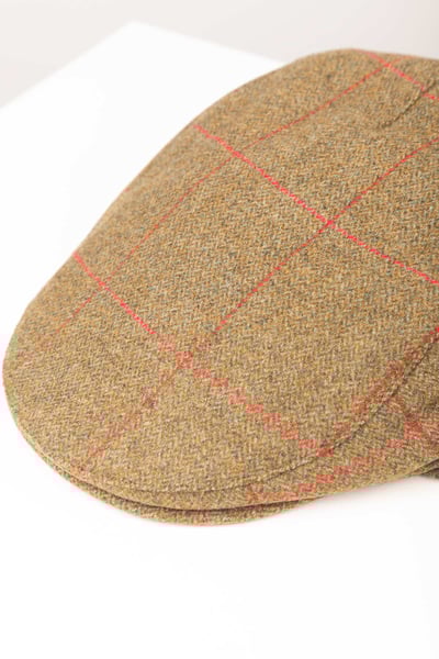 Herren Tweed Schiebermütze - Terrington - Olive Check